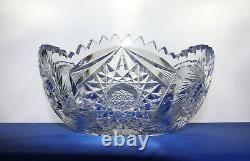 ABP Cut Glass Crystal 8 Fruit Bowl Arrows Wheat Whirling Hobstars Sawtooth Rim