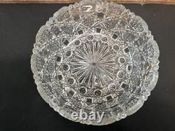 ABP Hobstar Cut Glass Crystal 10 Bowl Antique Brilliant Period