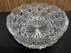 ABP Hobstar Cut Glass Crystal 10 Bowl Antique Brilliant Period