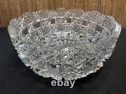 ABP Hobstar Cut Glass Crystal 10 Bowl Antique Brilliant Period