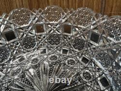 ABP Hobstar Cut Glass Crystal 10 Bowl Antique Brilliant Period