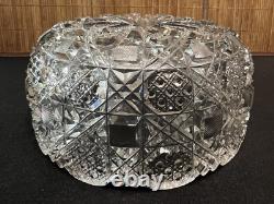 ABP Hobstar Cut Glass Crystal 10 Bowl Antique Brilliant Period