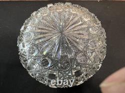 ABP Hobstar Cut Glass Crystal 10 Bowl Antique Brilliant Period