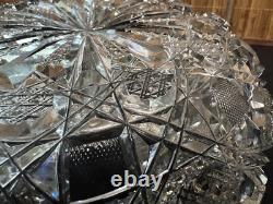 ABP Hobstar Cut Glass Crystal 10 Bowl Antique Brilliant Period