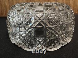 ABP Hobstar Cut Glass Crystal 10 Bowl Antique Brilliant Period
