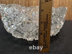 ABP Hobstar Cut Glass Crystal 10 Bowl Antique Brilliant Period