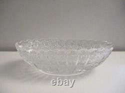 ABP Vintage 12 Cut Glass Crystal Oval Bowl Sawtooth Edge Hobstars & Pinwheels