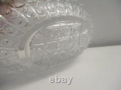 ABP Vintage 12 Cut Glass Crystal Oval Bowl Sawtooth Edge Hobstars & Pinwheels