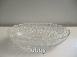 ABP Vintage 12 Cut Glass Crystal Oval Bowl Sawtooth Edge Hobstars & Pinwheels