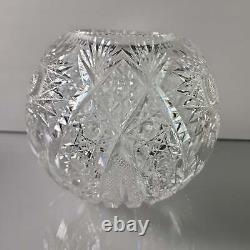 ABP cut glass rose bowl, Antique crystal