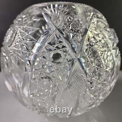 ABP cut glass rose bowl, Antique crystal