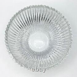 AFORS Vintage Swedish Cut Crystal Bowl Ribbed Fluted Design Mid-Century Modern