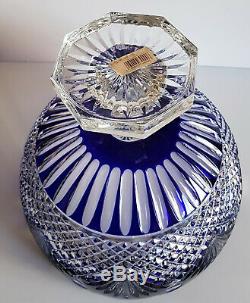 AJKA COBALT BLUE CASED CUT TO CLEAR CRYSTAL FRUIT or CENTERPIECE FUTED BOWL