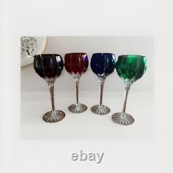 AJKA Marsala Cut-to-Clear 8.25 Crystal Wine Glasses, Set of 4, Various Colors