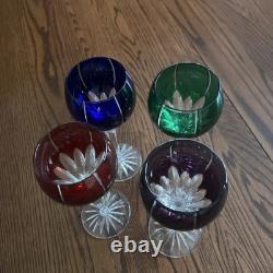 AJKA Marsala Cut-to-Clear 8.25 Crystal Wine Glasses, Set of 4, Various Colors