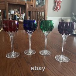 AJKA Marsala Cut-to-Clear 8.25 Crystal Wine Glasses, Set of 4, Various Colors