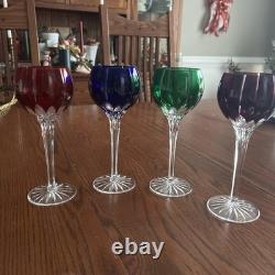 AJKA Marsala Cut-to-Clear 8.25 Crystal Wine Glasses, Set of 4, Various Colors