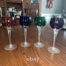 AJKA Marsala Cut-to-Clear 8.25 Crystal Wine Glasses, Set of 4, Various Colors
