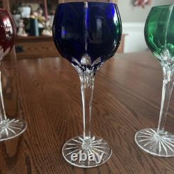 AJKA Marsala Cut-to-Clear 8.25 Crystal Wine Glasses, Set of 4, Various Colors