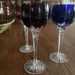 AJKA Marsala Cut-to-Clear 8.25 Crystal Wine Glasses, Set of 4, Various Colors