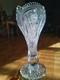 AMERICAN BRILLIANT CUT GLASS CRYSTAL CHALICE VASE For Display Only-Large Crack