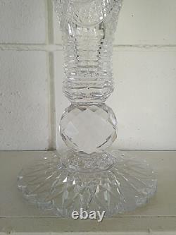 AMERICAN BRILLIANT CUT GLASS CRYSTAL CHALICE VASE For Display Only-Large Crack