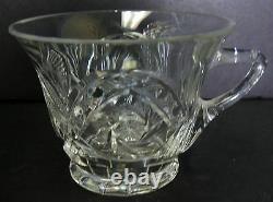 AMERICAN CUT Crystal Cut Glass PUNCH BOWL WITH LID + 11 Punch Cups