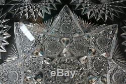 ANTIQUE AMERICAN BRILLIANT CUT GLASS CRYSTAL ABP HAWKES FESTOON pattern BOWL