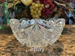 ANTIQUE AMERICAN BRILLIANT CUT GLASS CRYSTAL Large Bowl 9