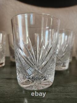 ANTIQUE CUT CRYSTAL TUMBLER SMALL AND LARGE DIAMOND AND FAN GLASS Lot Of 9