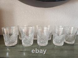 ANTIQUE CUT CRYSTAL TUMBLER SMALL AND LARGE DIAMOND AND FAN GLASS Lot Of 9