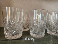ANTIQUE CUT CRYSTAL TUMBLER SMALL AND LARGE DIAMOND AND FAN GLASS Lot Of 9