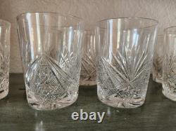 ANTIQUE CUT CRYSTAL TUMBLER SMALL AND LARGE DIAMOND AND FAN GLASS Lot Of 9