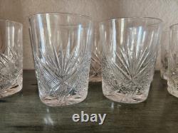 ANTIQUE CUT CRYSTAL TUMBLER SMALL AND LARGE DIAMOND AND FAN GLASS Lot Of 9