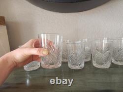ANTIQUE CUT CRYSTAL TUMBLER SMALL AND LARGE DIAMOND AND FAN GLASS Lot Of 9