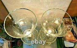 ANTIQUE CUT GLASS LAMPS(2) withHURRICANE SHADES BOBECHE CRYSTAL PRISMS GIRANDOLE