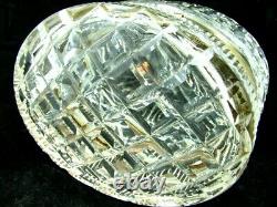 ANTIQUE FRENCH CUT CRYSTAL JEWELRY BOX OVAL HIGH QUALITY c. 1920'S