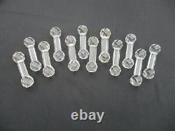 ANTIQUE FRENCH XIXth BACCARAT CUT CRYSTAL KNIFE RESTS HOLDER SET OF 12 LISTED