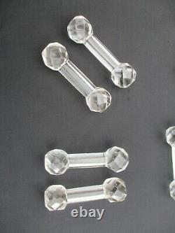 ANTIQUE FRENCH XIXth BACCARAT CUT CRYSTAL KNIFE RESTS HOLDER SET OF 12 LISTED
