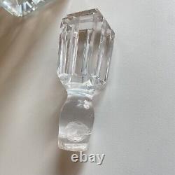 ART DECO CUT CRYSTAL GLASS DECANTER STOPPER SILVER BAND 1910s #Q