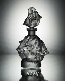 ART DECO Glass Flacon Crystal Czech Bohemian Perfume Bottle Hand Cut Bells Clear