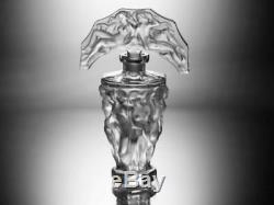 ART DECO Glass Flacon Crystal Czech Bohemian Perfume Bottle Hand Cut Nude Women