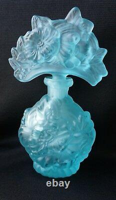 ART DECO Glass Flacon Crystal Czech Bohemian Perfume Bottle Hand Cut Sklo