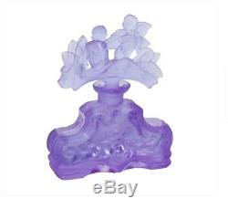 ART DECO Glass Flacon Crystal Czech Bohemian Perfume Bottle Hand Cut Violet