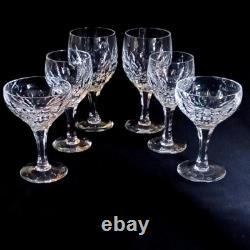 ATLANTIS AZORES WATER, WINE, CHAMPAGNE GLASS SET, Cut Crystal, PORTUGAL, 6PCS