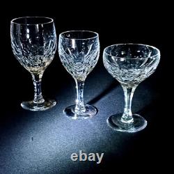 ATLANTIS AZORES WATER, WINE, CHAMPAGNE GLASS SET, Cut Crystal, PORTUGAL, 6PCS