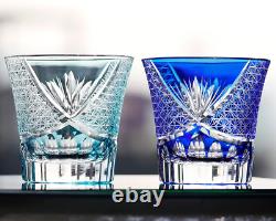 A set of 4PCS Hand Cut Crystal Glasses Bohemian Style Drinking Glass 8oz