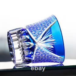 A set of 4PCS Hand Cut Crystal Glasses Bohemian Style Drinking Glass 8oz A set of 4PCS Hand Cut Crystal Glasses Bohemian Style Drinking Glass 8oz