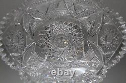 Abp American Brilliant Cut Glass Large Oval Serving Bowl 10 3/4 X 8.5