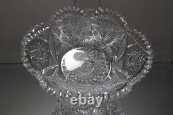 Abp American Brilliant Cut Glass Large Oval Serving Bowl 10 3/4 X 8.5